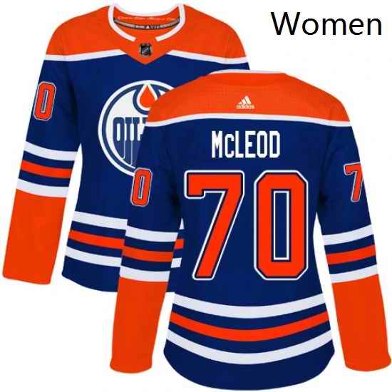 Womens Adidas Edmonton Oilers 70 Ryan McLeod Authentic Royal Blue Alternate NHL Jersey